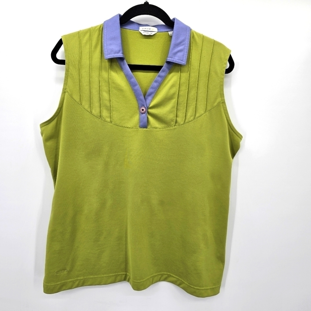 Izod Gold Sleeveless Quick Dry Brrathable Athletic Polo Womens Size Xl